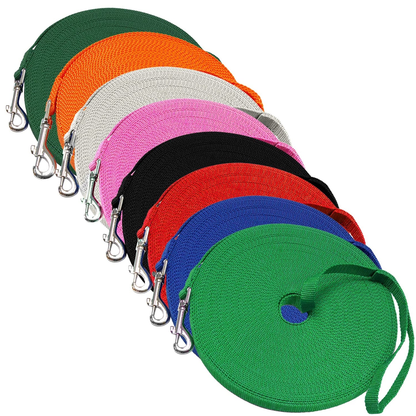 Long Lead Leash for Dog Training, Green, 15' Dog Leash