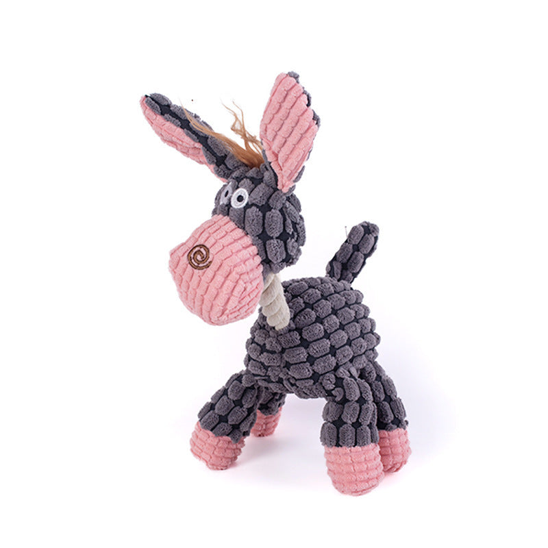 Interactive Cartoon Donkey Rope Plush Toy for Small Dogs