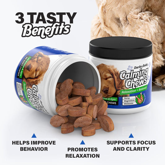 Charlie & Buddy Duck Calming Chews for Dogs with Melatonin
