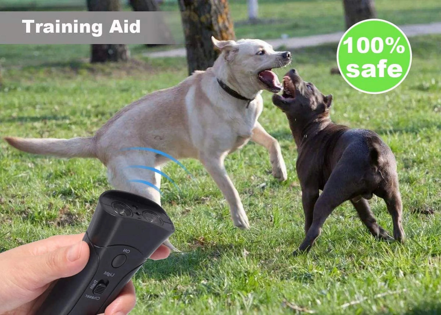 Anti Barking Device, Ultrasonic Dog Repeller & 3 in 1 Pet LED Trainer Device | Dual Channel Dog Bark Deterrent & Stop Bark Handheld Dog Training Device-1Pack