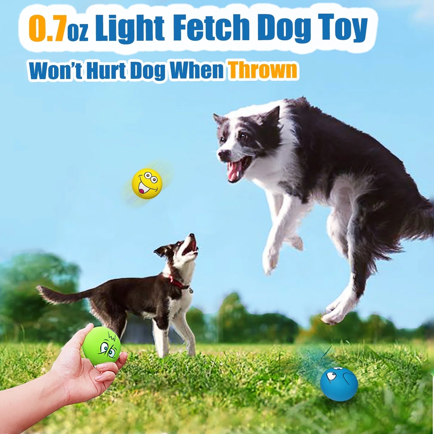 Squeaky Dog Toy for Small Dogs - Rubber Latex Squeaky Dog Ball, Smile Face Dog Squeaky Toys Flat 6Pcs