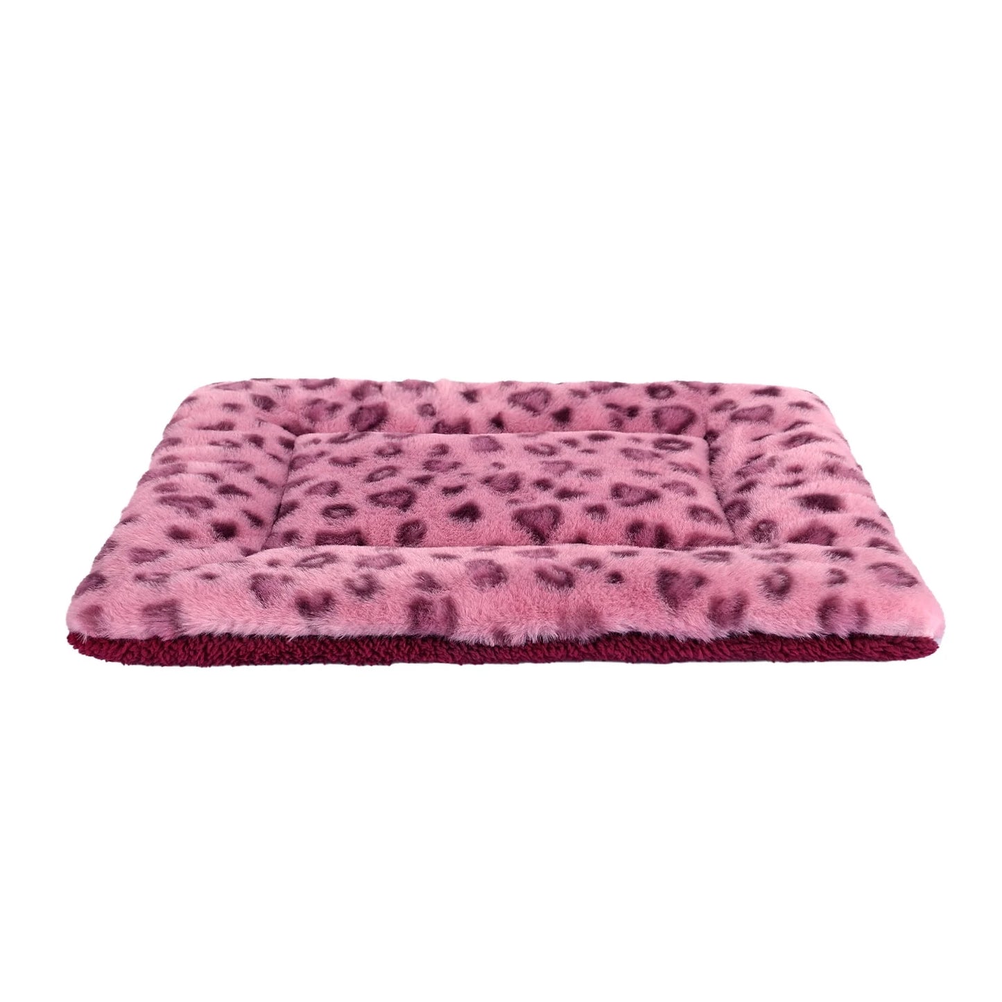 Pet Bed Crate Mat Reversible Pad Leopard Pattern for Cat Dog, Medium