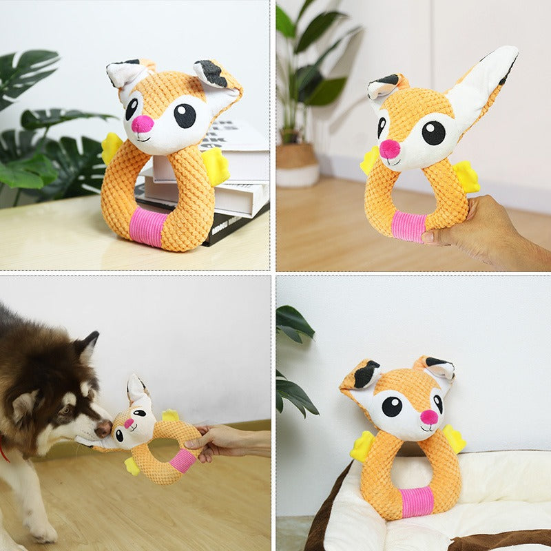 Dog toys make sounds and interact with ears to tease dogs relieve stress and resist biting