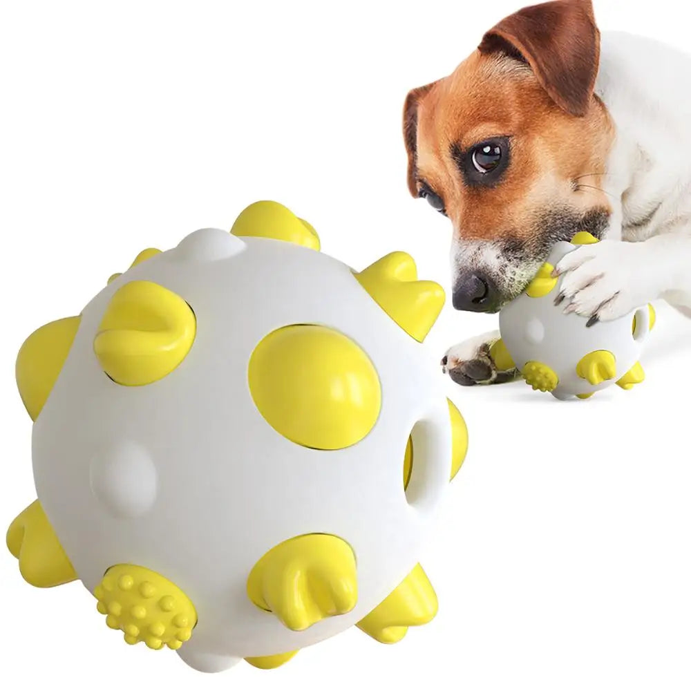 Dog Cat Rolling Ball Toy Rubber Training Toys Funny Nipple Rolling Ball