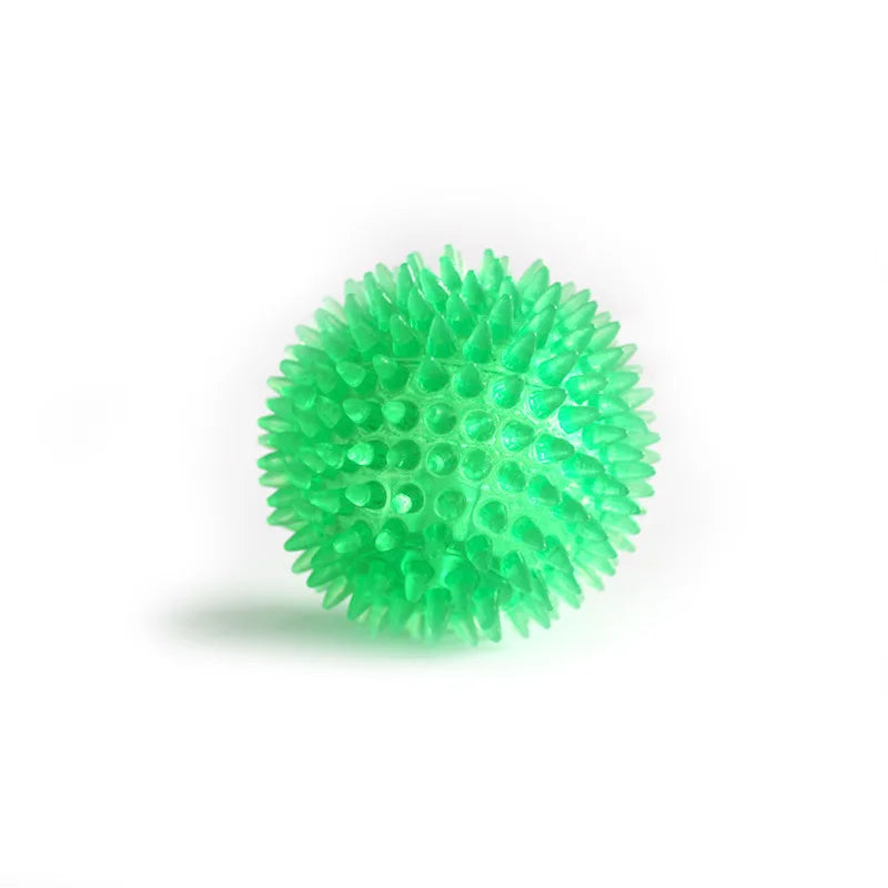 Squeaky Sounding Pet Toy Polka Dot Thorn Teeth Cleaning Ball Safe TPR Bite Resistant Chew Toy Training Interactive Play Ball