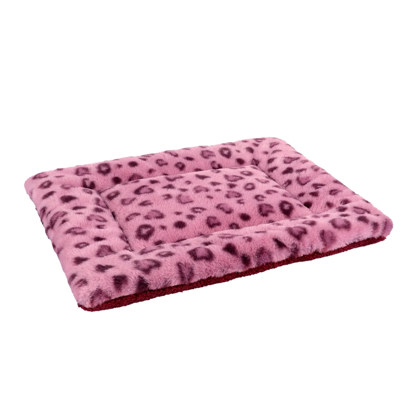 Pet Bed Crate Mat Reversible Pad Leopard Pattern for Cat Dog, Medium