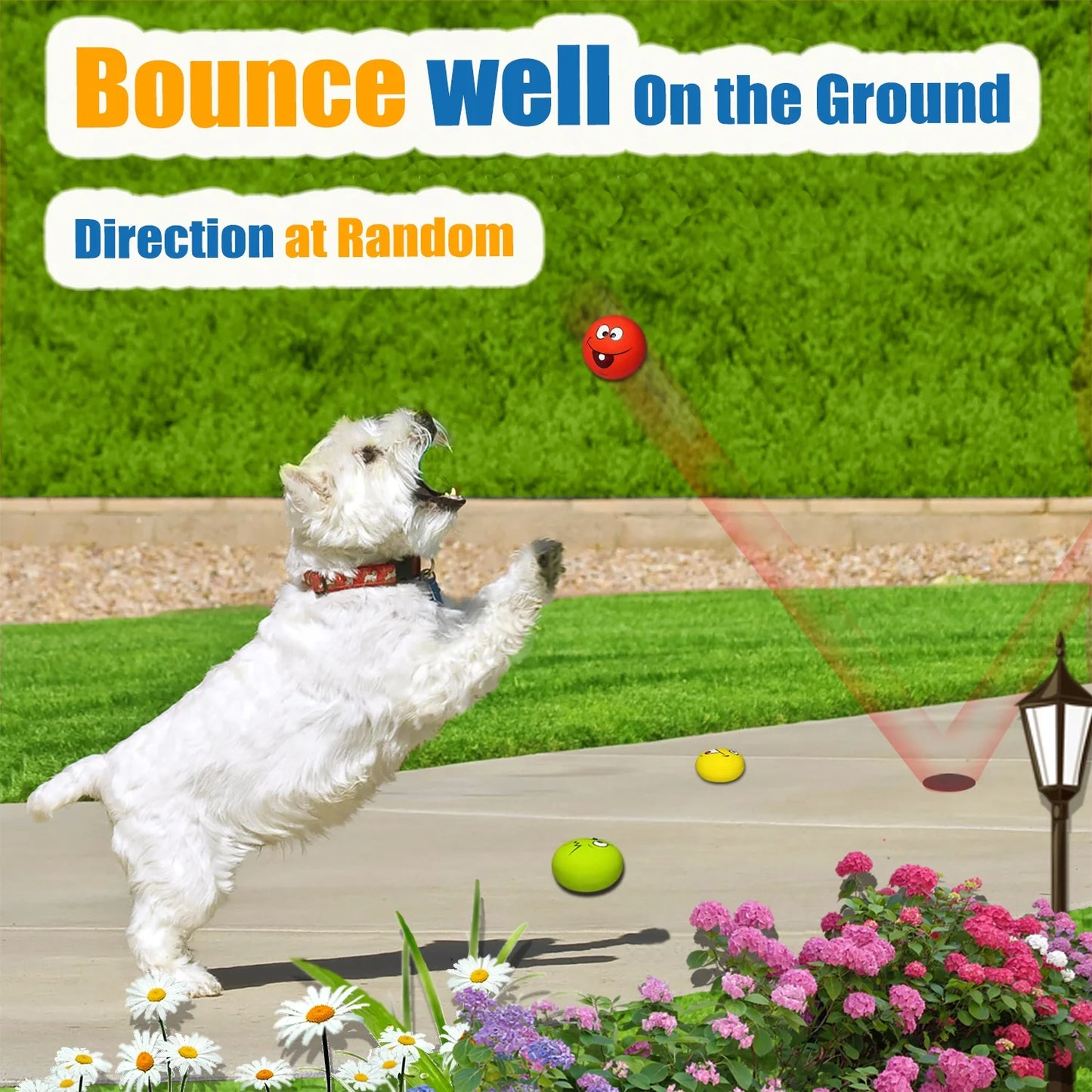 Squeaky Dog Toy for Small Dogs - Rubber Latex Squeaky Dog Ball, Smile Face Dog Squeaky Toys Flat 6Pcs