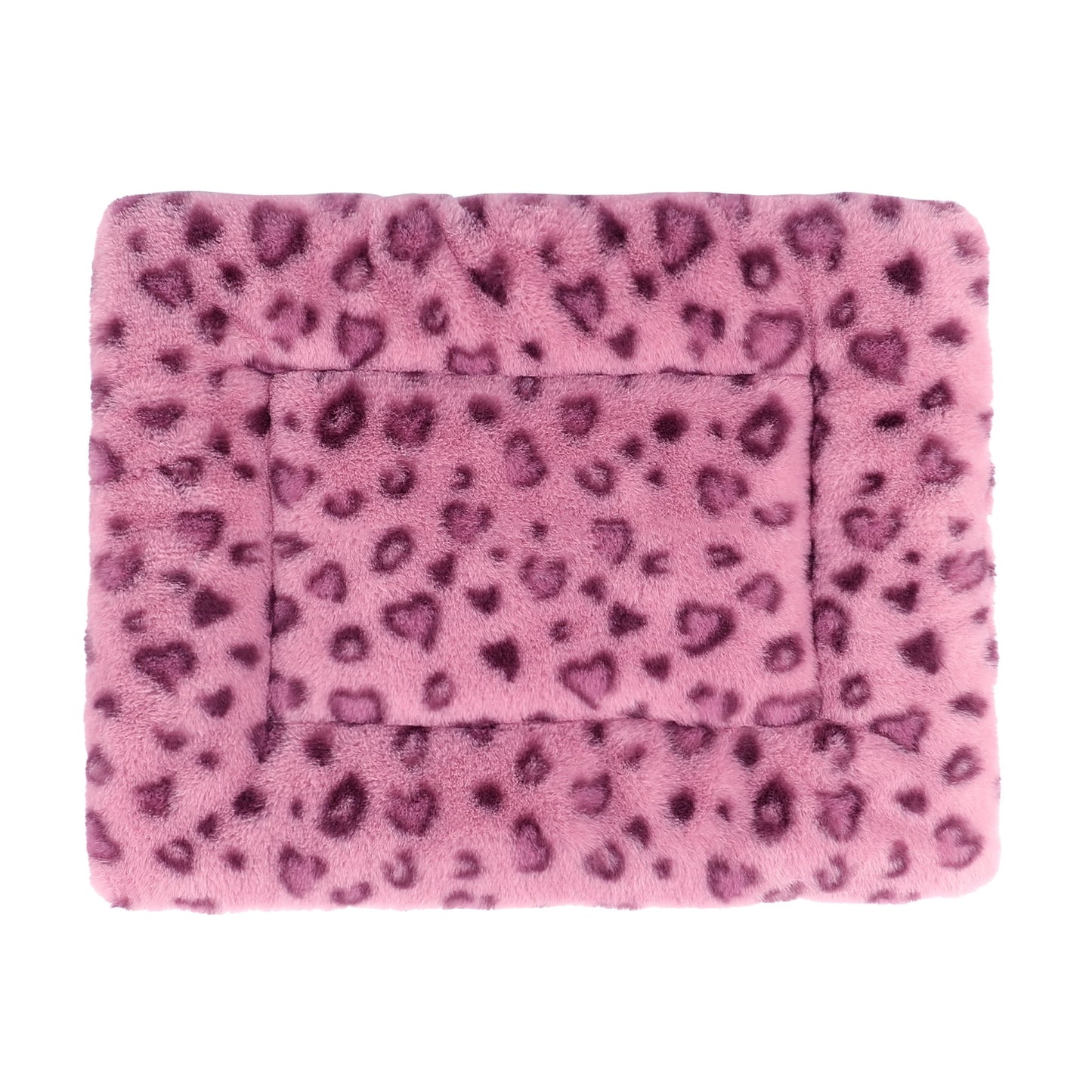 Pet Bed Crate Mat Reversible Pad Leopard Pattern for Cat Dog, Medium