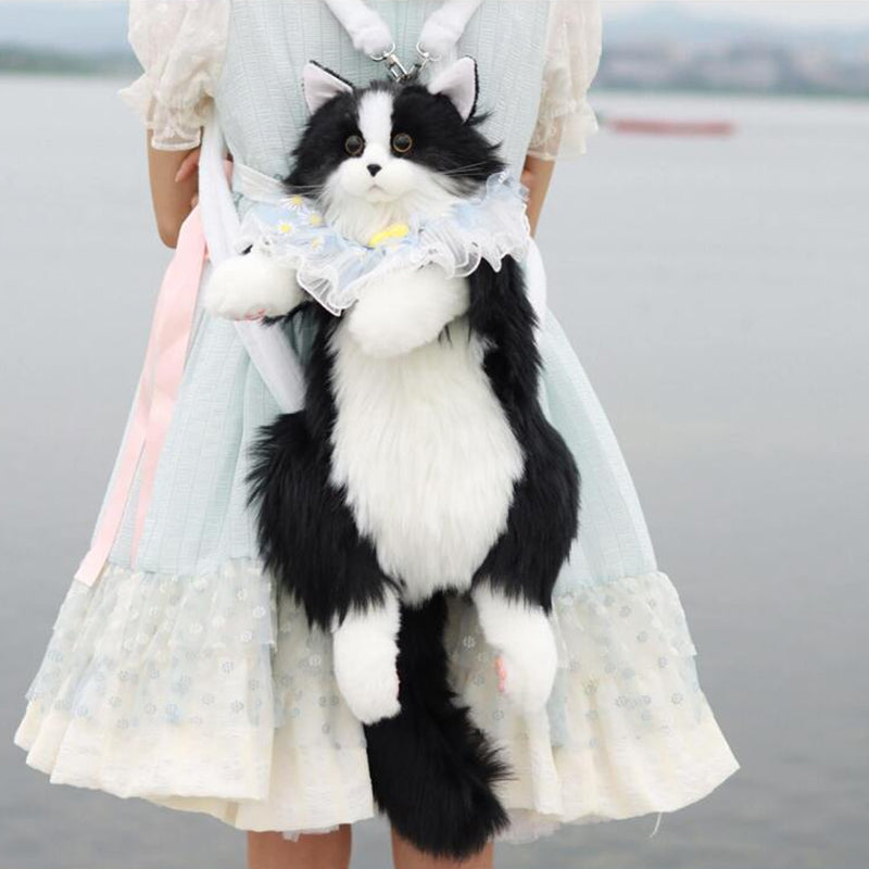 Handmade plush cat backpacks: super cute, trendy. Great bday gifts or toys, doubles as a cat - themed shopping bag!