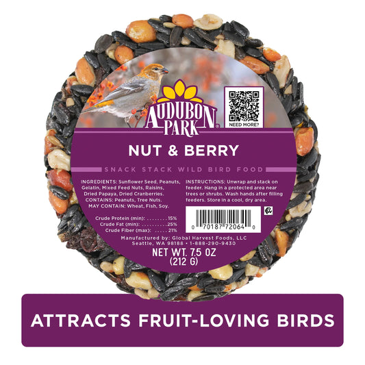 (2 Pack)  Nut & Berry Snack Stack Wild Bird Food, Dry, 1 Count per Pack, 7.5 Oz.