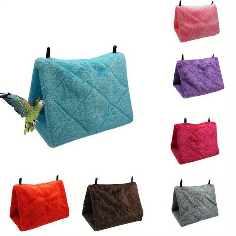 Cozy Plush Bird Nest Hammock for Parrots and Small Birds