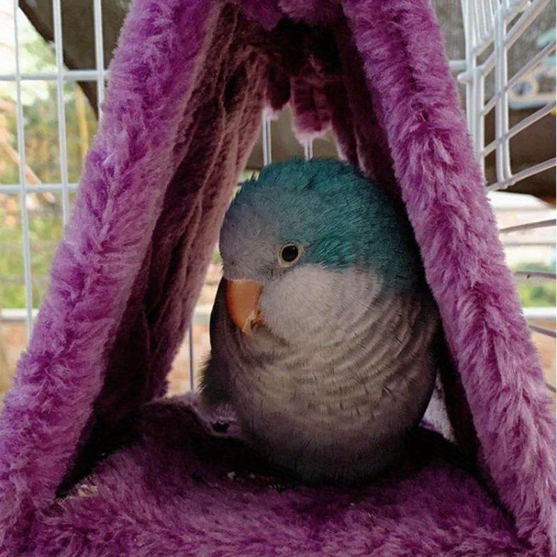 Cozy Plush Bird Nest Hammock for Parrots and Small Birds
