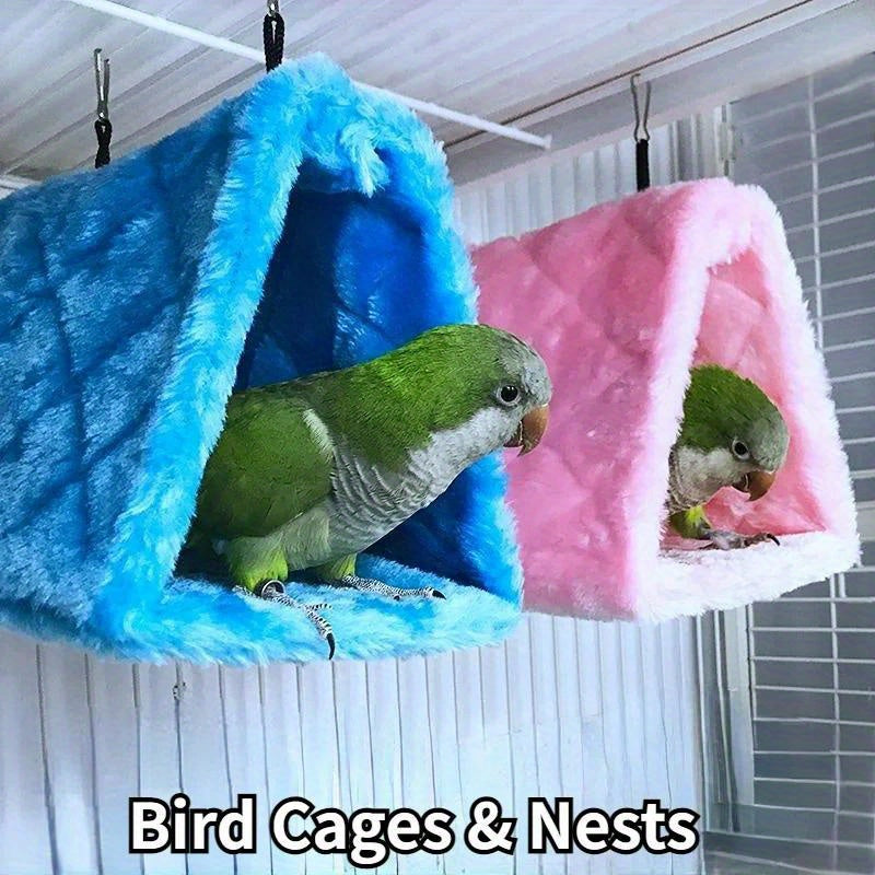 Cozy Plush Bird Nest Hammock for Parrots and Small Birds