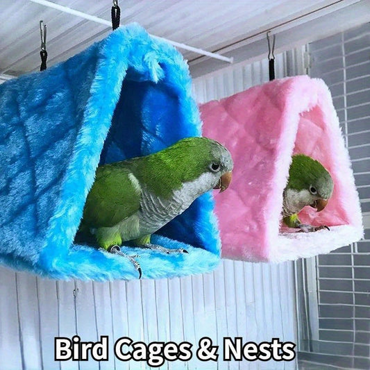 Cozy Plush Bird Nest Hammock for Parrots and Small Birds