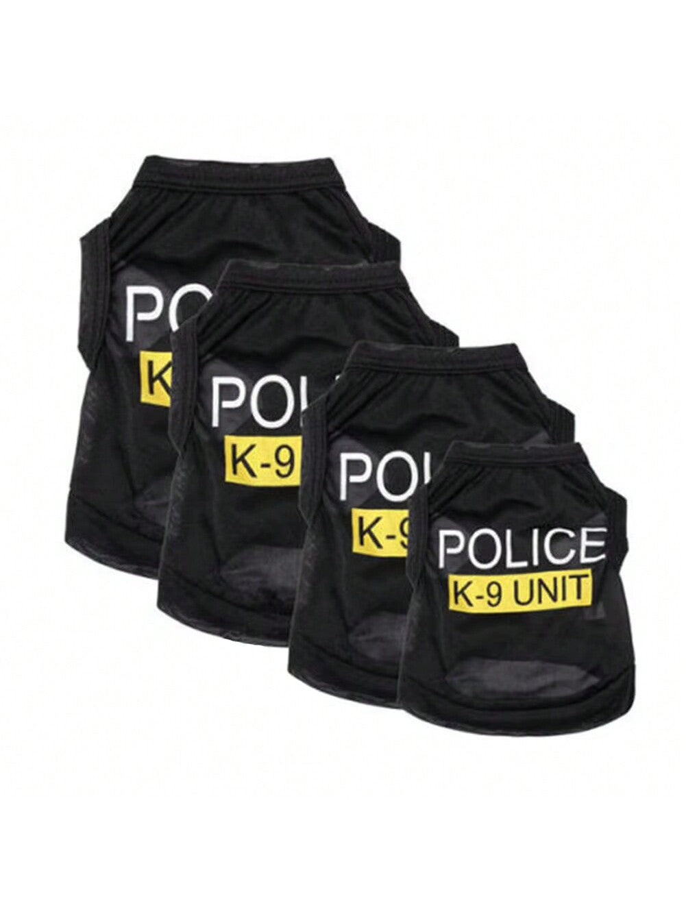 Black Police Cosplay Vest for Small Dogs – Elastic Comfort