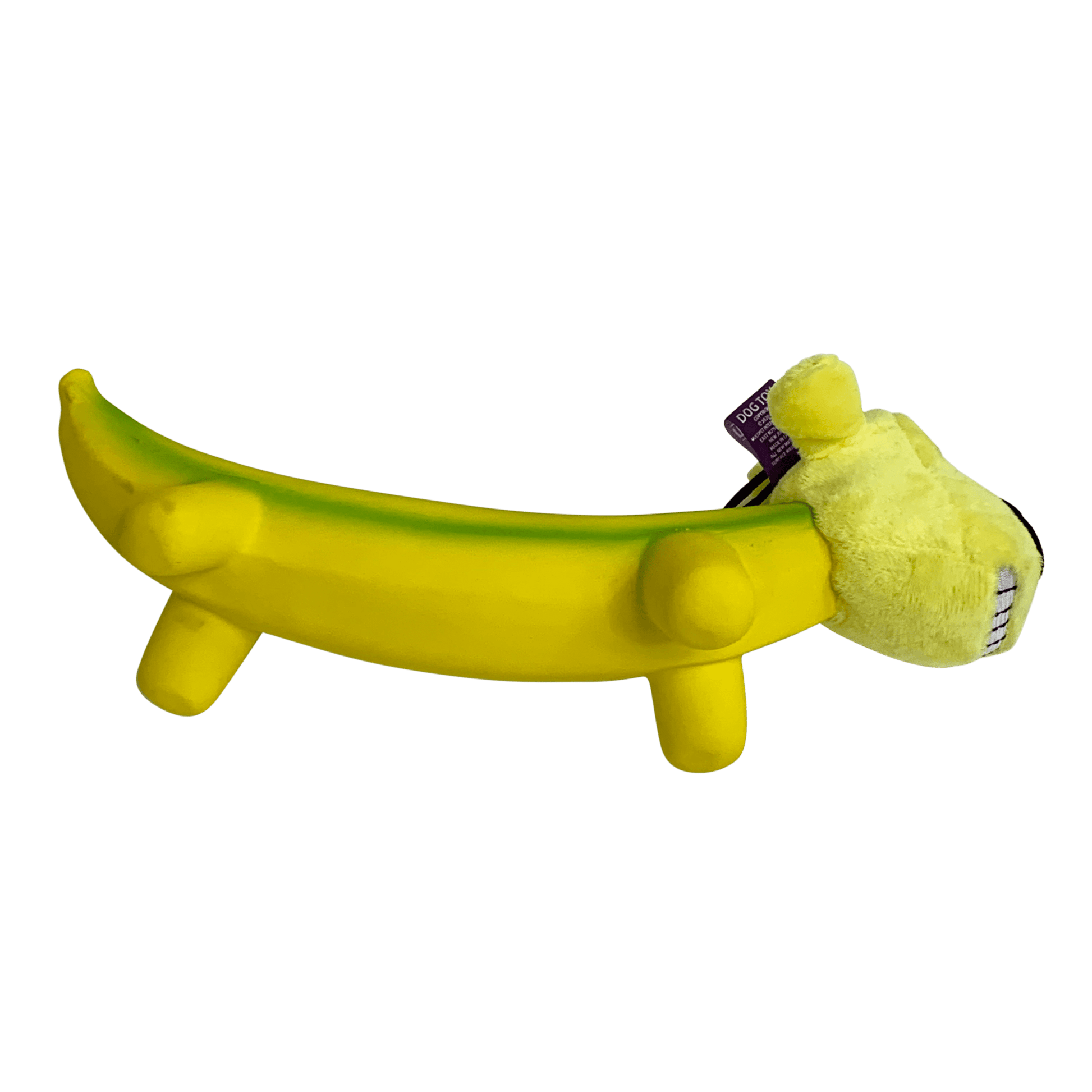 (2 Pack)  Smiling Dog Loofa Pals Latex Plush Dog Toy, Banana Shaped