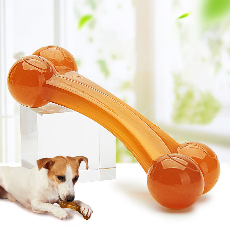 Dog Toys PU Bite-Resistant Arched Bone Beef Flavor Bone Puppy Molars Medium And Large Dog Chewing Toys