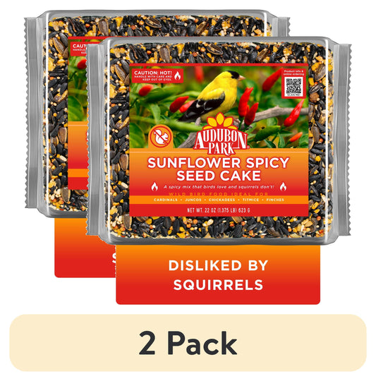 (2 Pack)  Spicy Seed Cake Wild Bird Food, Dry, 1 Count per Pack, 22 Oz.