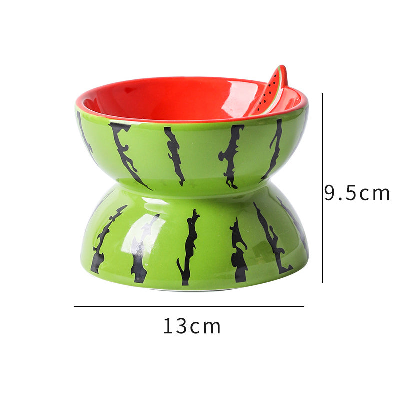 Cat Bowl Ceramic Cat Food Bowl Protects Cervical Vertebra Oblique Mouth Pet Products High Foot Bowl Cat Food Water Bowl