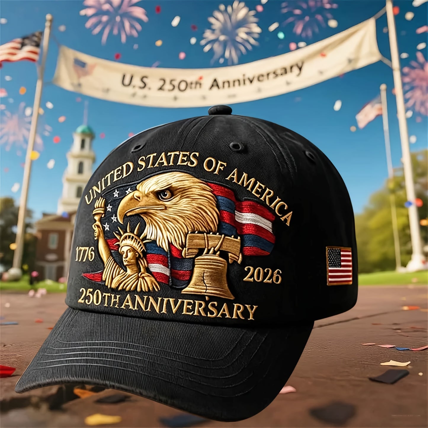 Patriotic 250th Anniversary USA Baseball Cap – Adjustable Vintage Design