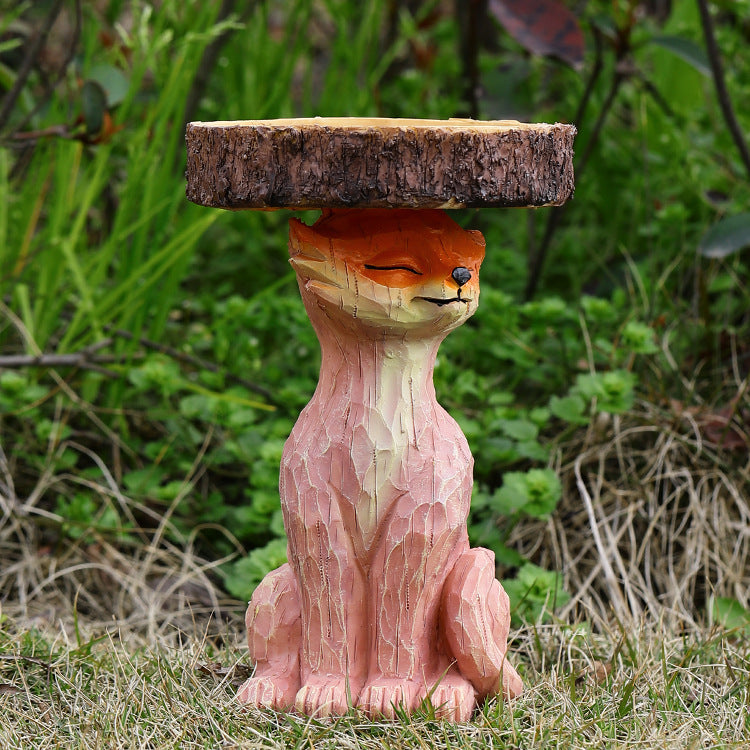 Polyresin Sunflower Bird Bath Fox Bird Feeder Resin Ornament Decoration