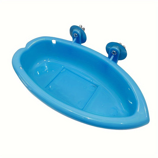 Durable Blue Hanging Bird Bath Tub for Small Birds