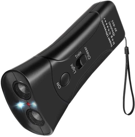 Anti Barking Device, Ultrasonic Dog Repeller & 3 in 1 Pet LED Trainer Device | Dual Channel Dog Bark Deterrent & Stop Bark Handheld Dog Training Device-1Pack