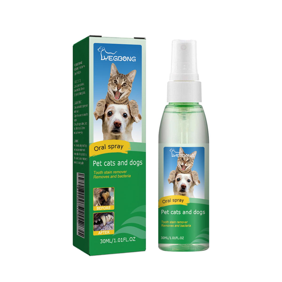 Pet Tooth Deodorizer Spray, Cats And Dogs Universal Mouth Cleaning Breath Freshening Spray