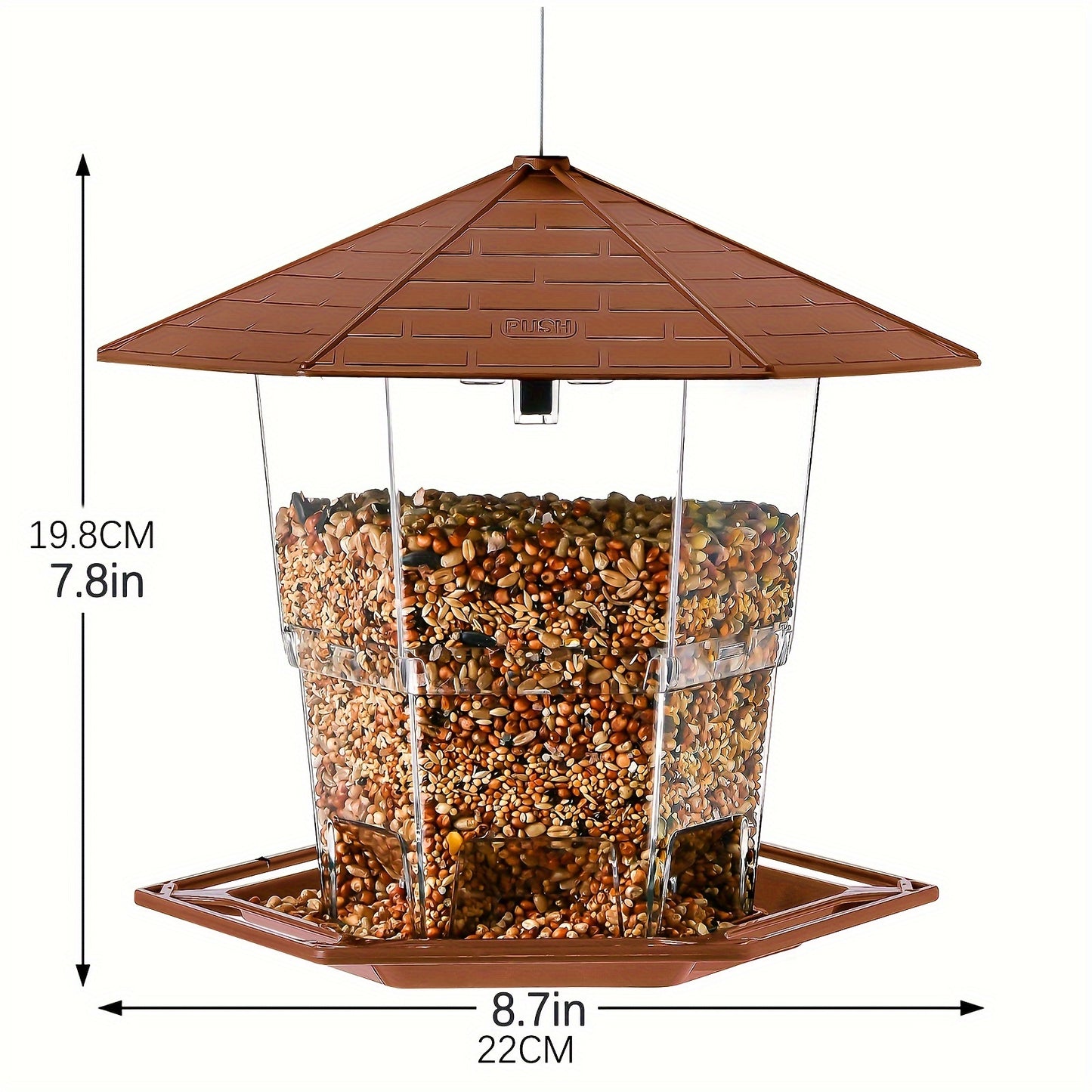 Heavy-Duty Plastic Bird Feeder with Clear Tubes and Dome