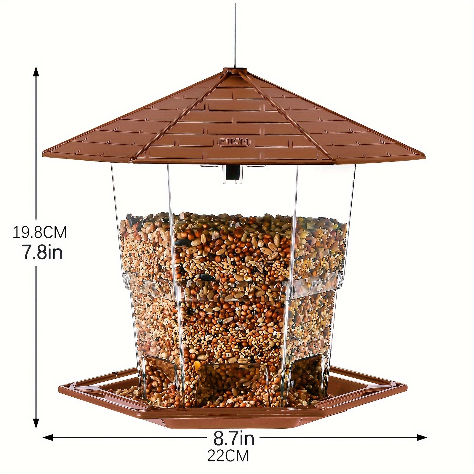 Heavy-Duty Plastic Bird Feeder with Clear Tubes and Dome