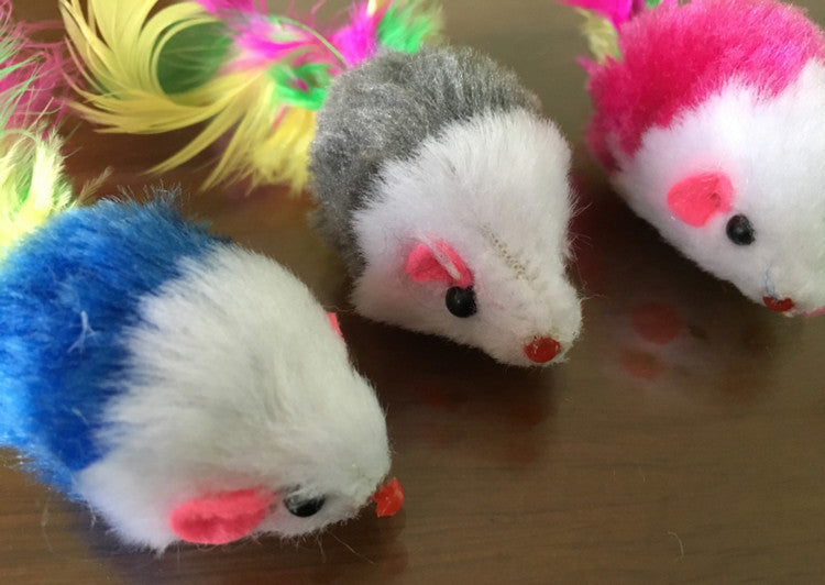 Amazing Colored feather tail mouse toy for your loved cat.