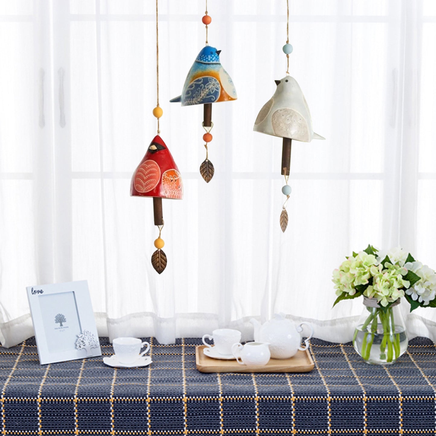 BIRD SONG BELL Resin Handicraft Wind Chime Pendant Garden Home Decoration