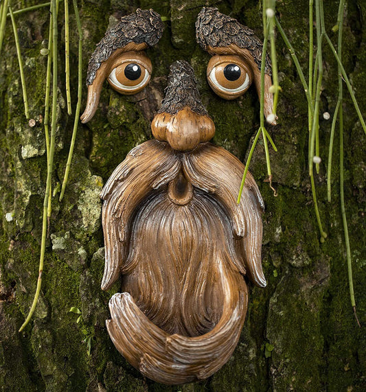 Garden Creative Decoration Outdoor Bark Monster Bird Feeder Wall Decoration Pendant Resin Crafts