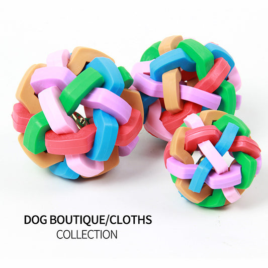 Pet toys Colorful Bell Ball TPR Sound Dog Toy Bite-Resistant Molar Educational Toys