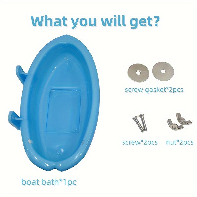 Durable Blue Hanging Bird Bath Tub for Small Birds