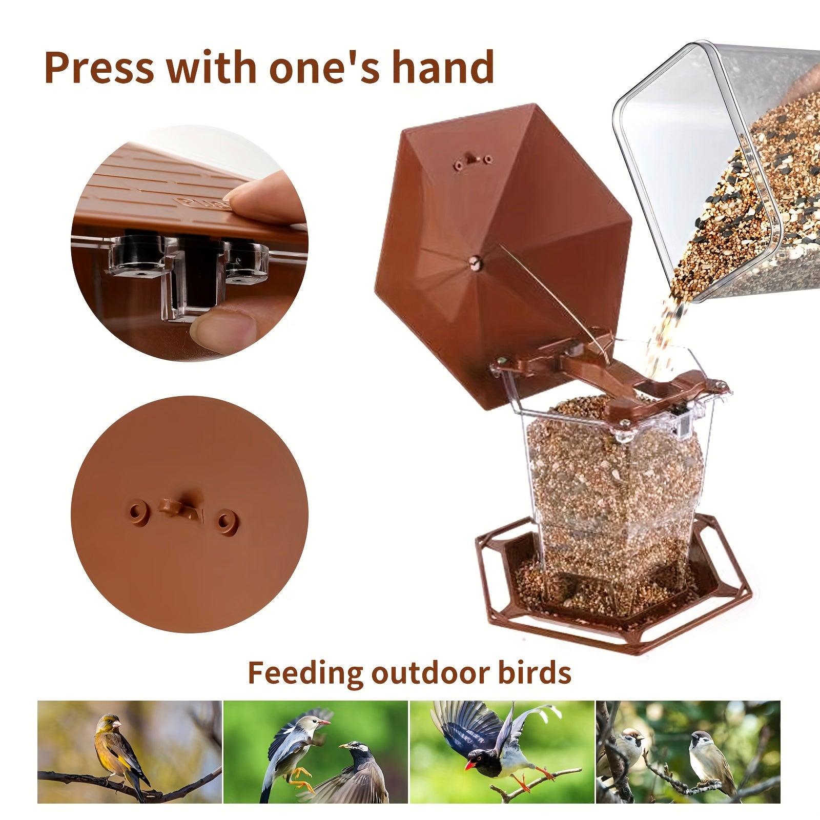 Heavy-Duty Plastic Bird Feeder with Clear Tubes and Dome