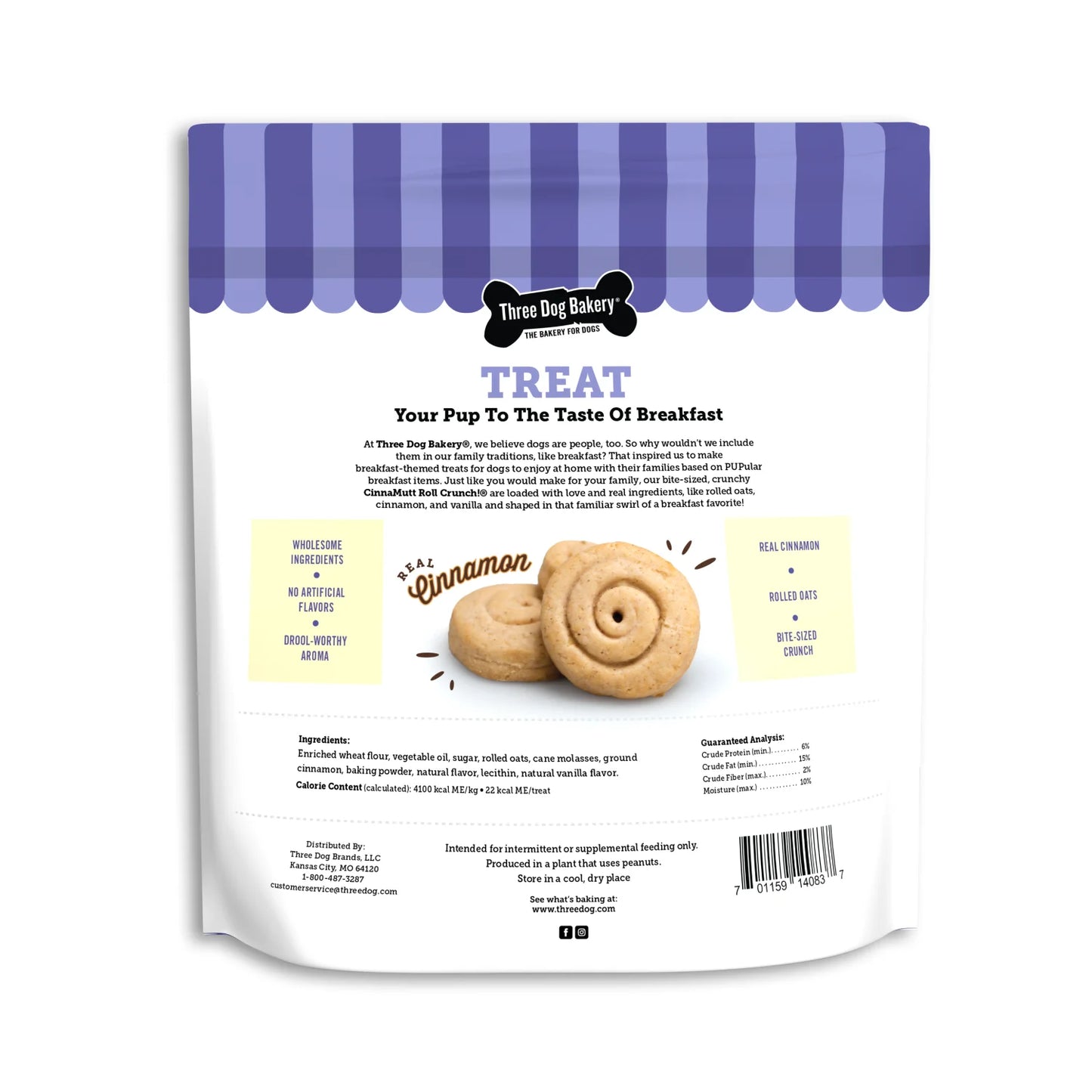Cinnamutt Roll Crunch, Cinnamon Roll Flavored Crunchy Dog Treat, 25Oz