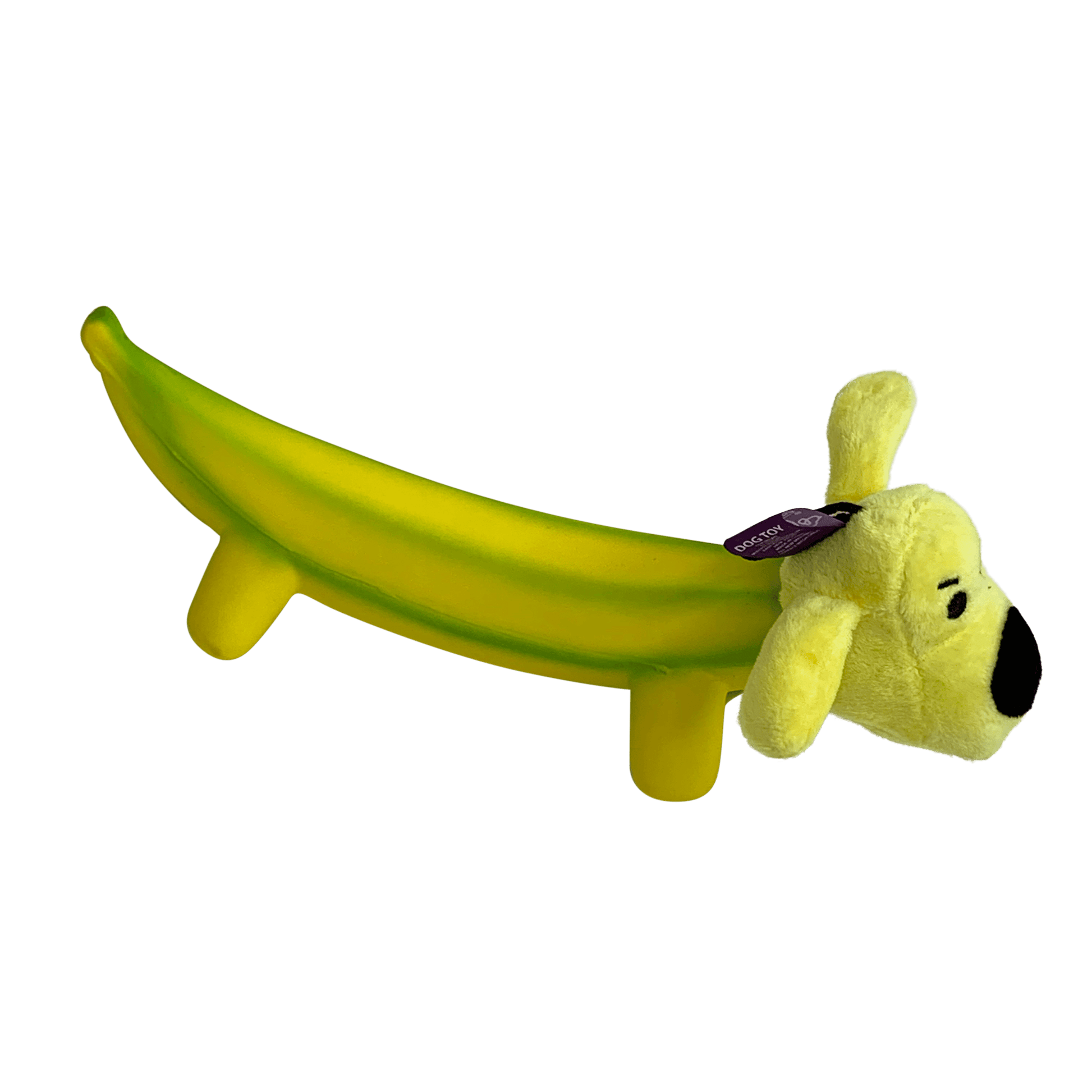 (2 Pack)  Smiling Dog Loofa Pals Latex Plush Dog Toy, Banana Shaped