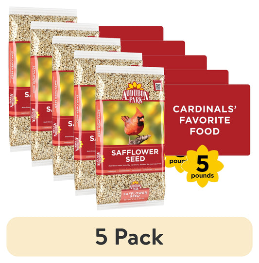 (5 Pack)  Safflower Seed Wild Bird Food, Dry, 1 Count per Pack, 5 Lb. Bag
