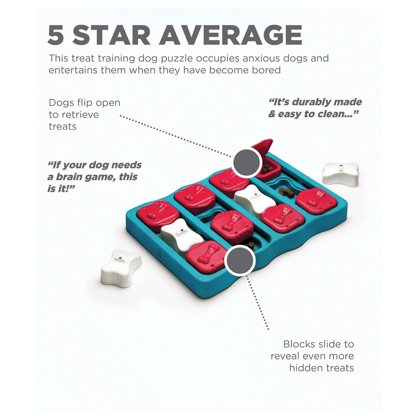 Nina Ottosson Outward Hound Dog Brick Interactive Treat Puzzle Toy