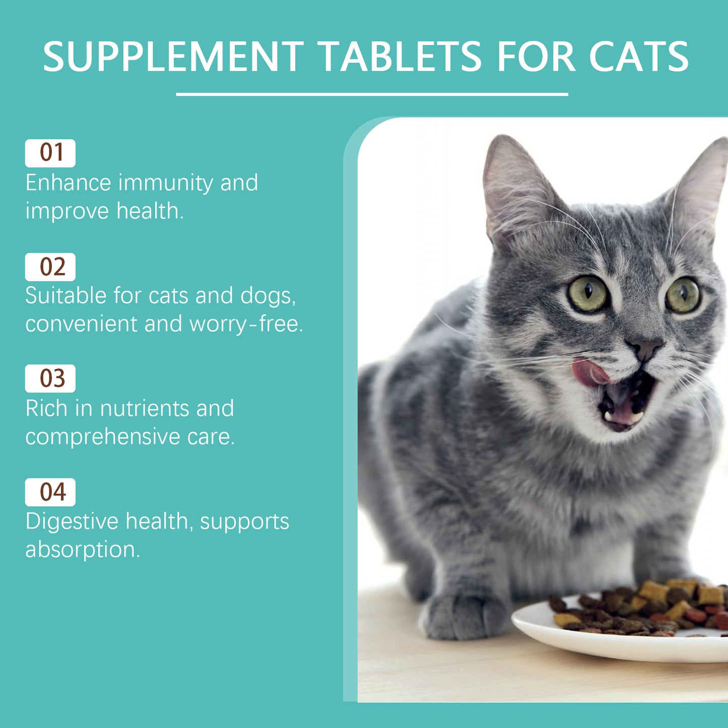 Cat Probiotic Tablets To Improve Intestinal Health, Balance Digestion And Absorption Of Pet Nutritional Supplements