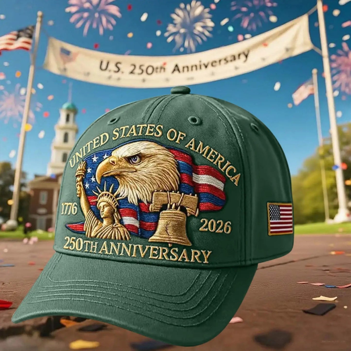 Patriotic 250th Anniversary USA Baseball Cap – Adjustable Vintage Design
