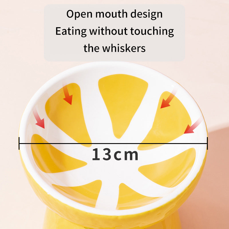 Cat Bowl Ceramic Cat Food Bowl Protects Cervical Vertebra Oblique Mouth Pet Products High Foot Bowl Cat Food Water Bowl