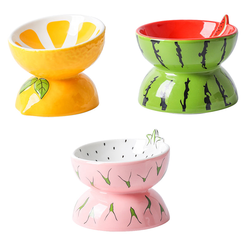 Cat Bowl Ceramic Cat Food Bowl Protects Cervical Vertebra Oblique Mouth Pet Products High Foot Bowl Cat Food Water Bowl