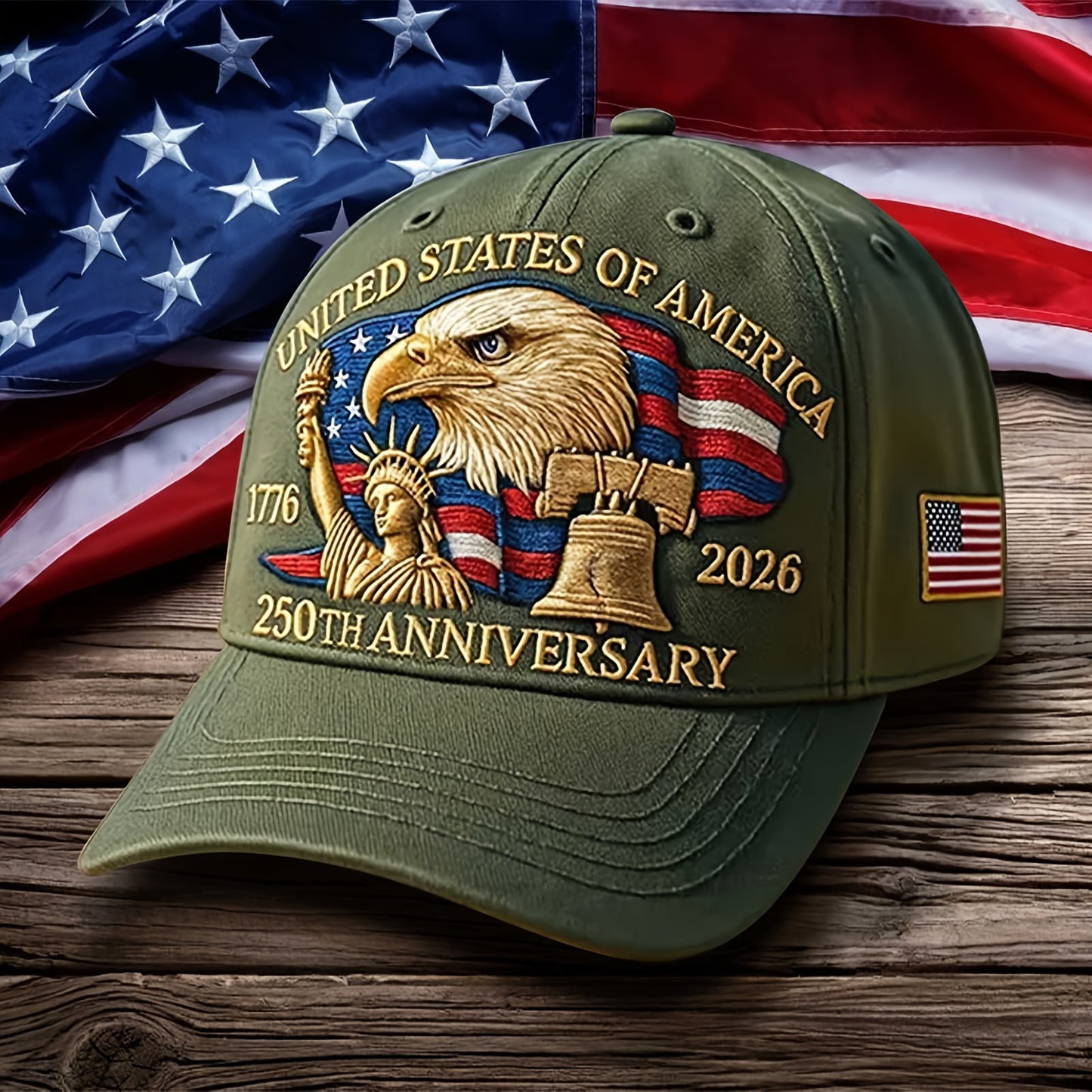Patriotic 250th Anniversary USA Baseball Cap – Adjustable Vintage Design