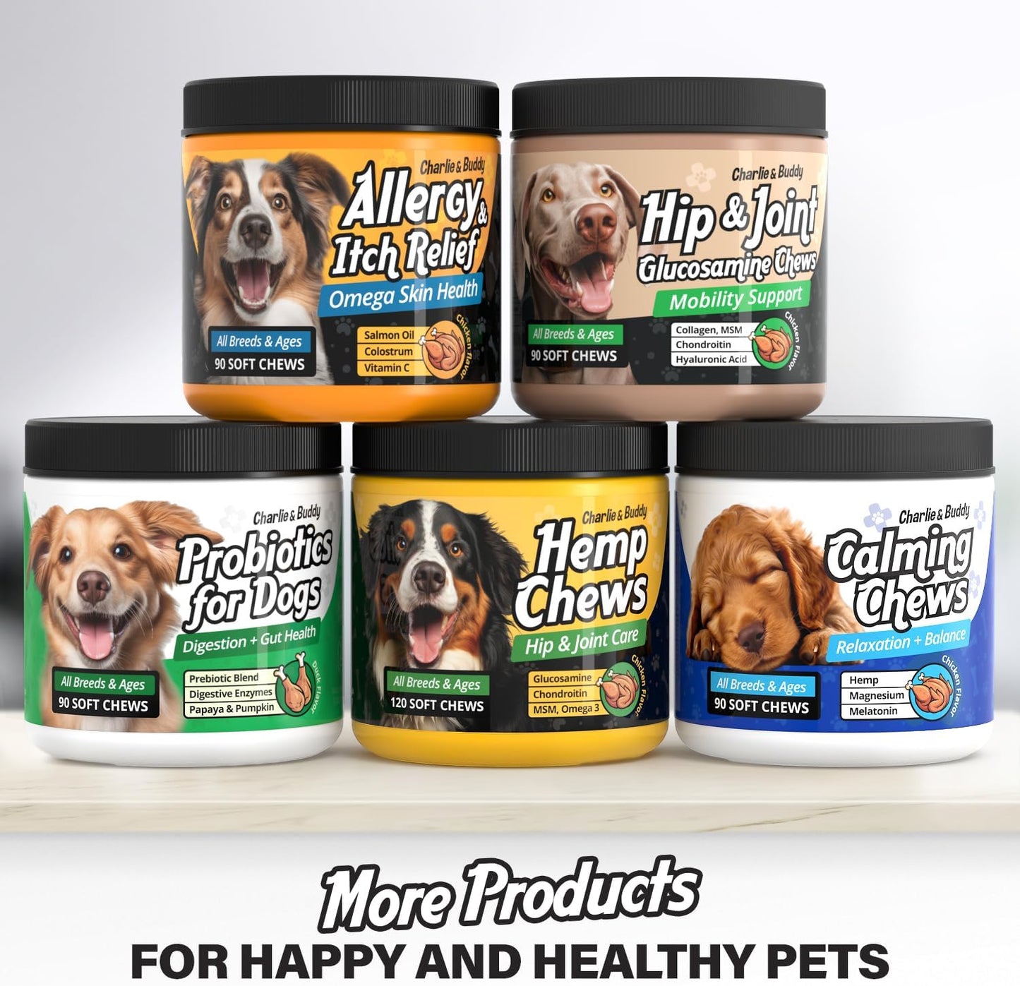 Charlie & Buddy Duck Calming Chews for Dogs with Melatonin