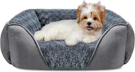 INVENHO Orthopedic Washable Rectangle Dog Bed for Small Dogs