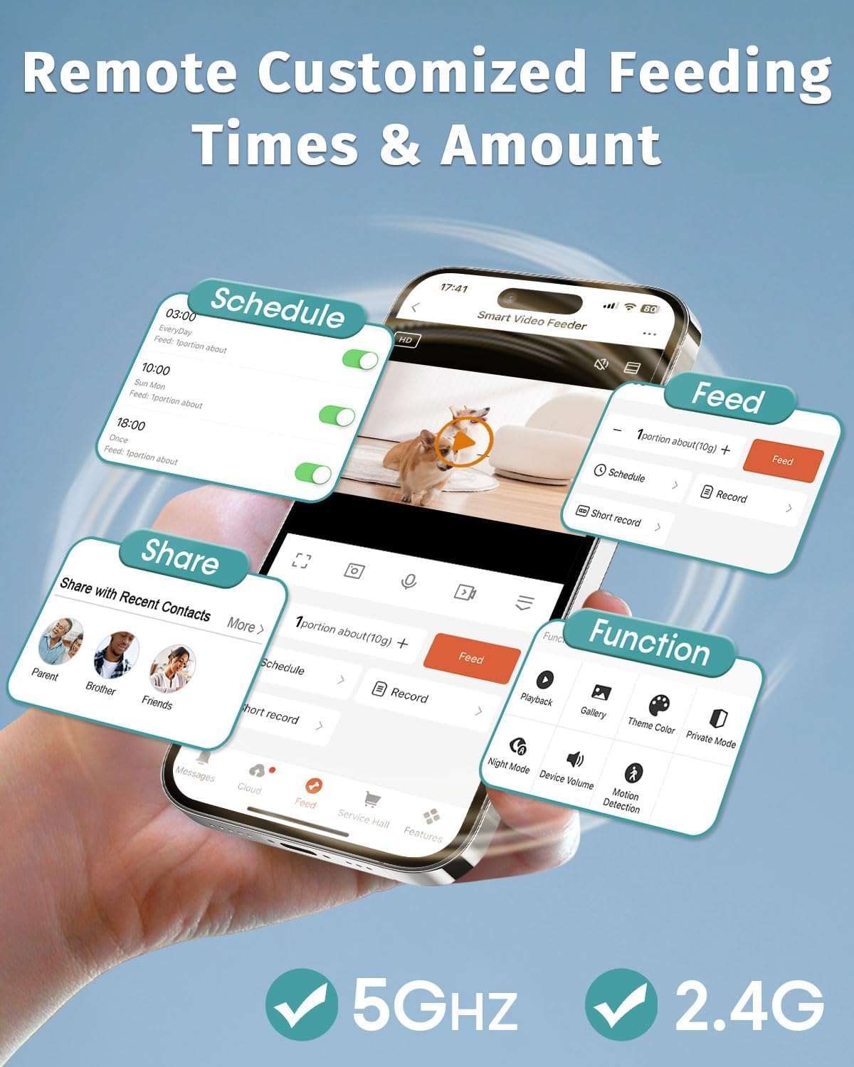 Yakry 12L Automatic Dog Feeder with HD Camera, Two-Way Audio