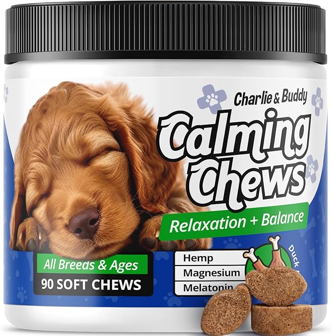 Charlie & Buddy Duck Calming Chews for Dogs with Melatonin