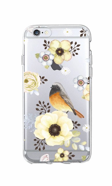 Cute Bird Butterfly Floral Flower Soft Clear Phone Case Fundas Coque Cover For iPhone 7 7Plus 6 6S 8 8PLUS X XS Max SAMSUNG